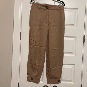 Sfera Collection Beige Trousers with Button Accent